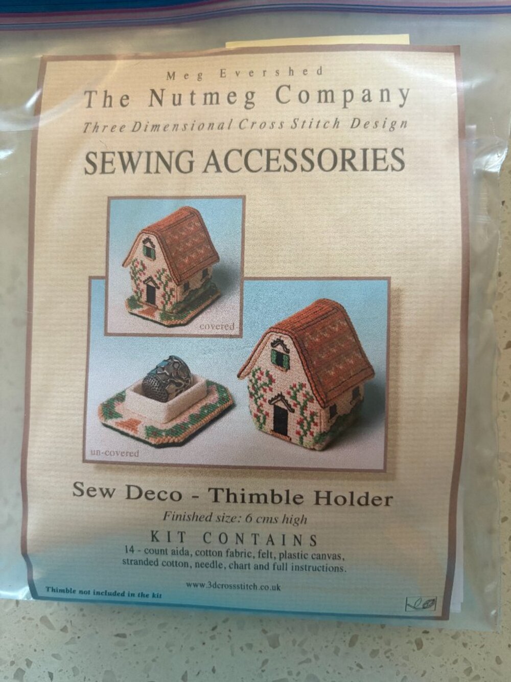 Cross Stitch Thimble Holder House